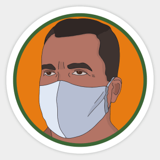 A Man Wearing a Mask Sticker